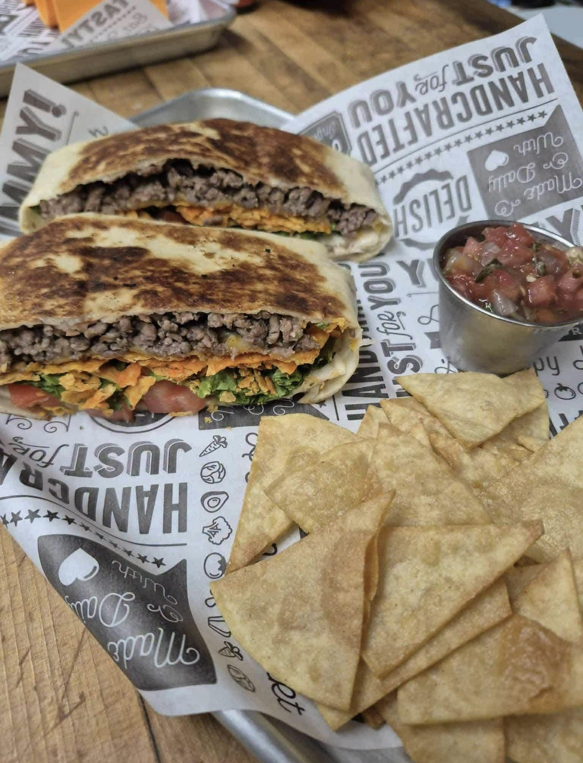 Quesadillas with chips and salsa